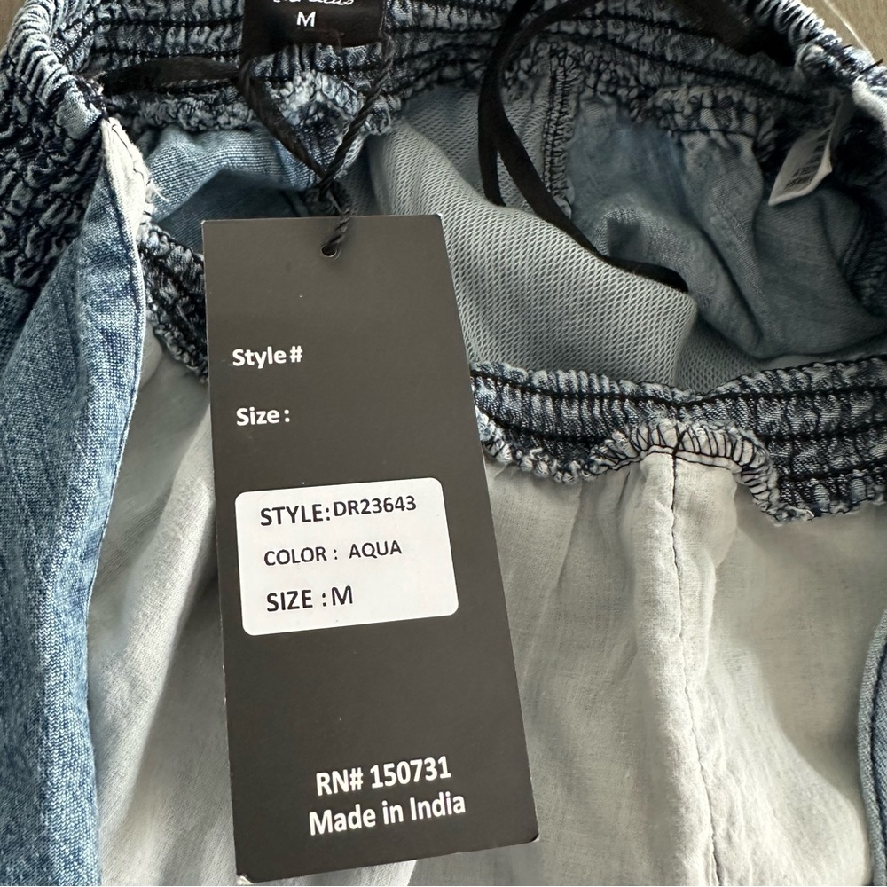 YOUNG THREADS Noelle Tiered Denim Patchwork Halte… - image 12